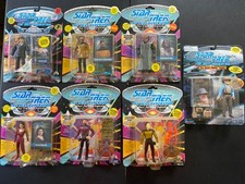 Star Trek The Next Generation TNG CIB Figure Lot Worf Riker Troi Data La Forge picture