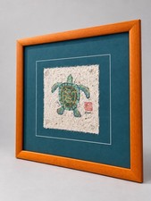 Beautiful Framed Maui Honu Sea Turtle Hawaiian Artwork By Carrie Lee Brady picture