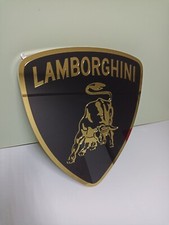 Lamborghini 3D  Wall Art Gold Chrome Black Acrylic Sign Luxury Garage Decor picture