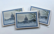 Vintage US Capitol Christmas Cards Holiday Winter Washington DC Richard Guy  picture
