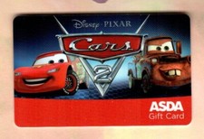 ASDA ( UK ) Disney PIXAR, Cars 2 ( 2011 ) Gift Card ( $0 ) picture