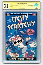 Itchy & Scratchy #1 Signed Matt Groening CBCS 4 Signatures Simpsons Bongo 1993 picture