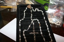 Vintage Rosary Beads w/ Ornate Cross - From Estate 28'' LONG picture