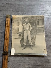 WWII Era Military Serviceman Photo Dated July 21 1944 Palm Tree Portrait picture