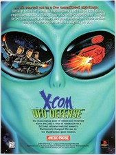 X-Com Ufo Defense - PS1 Game - Vintage Original Print Ad/Poster Promo Art 1995 picture