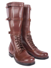 US M40 CAVALRY 3 BUCKLE BROWN LEATHER ,BOOTS OFFICER RIDING BOOTS - Avail Sizes. picture