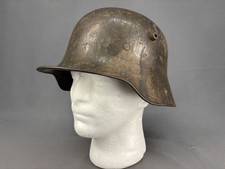 Original WWI German Camo M16 Helmet Stahlhelm ET66 W/Camoflauge Paint picture