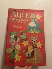 RARE Uncut 1951 Vintage Walt Disney's Alice in Wonderland Punchout Book Whitman picture