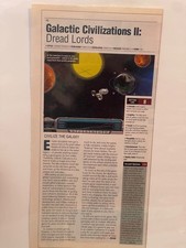 Galactic Civilizations II Dread Lords PC Game Review Magazine Clipping 2007 picture