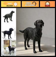 Lifelike Black Labrador Retriever Figurine - Realistic Dog Statue Home Decor picture