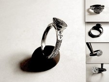 A classic Christian, High Medieval Silver Ring symbolising faith and protection. picture