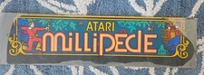 WOW LOOK $$ ORIGINAL RARE Atari Millipede Glass arcade marquee 23.5 × 6 ONLY1 picture