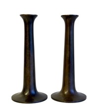 Vintage Mid Century Pair of Bronze Candlesticks Attrib to Hans Bolling Denmark  picture