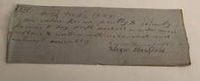Handwritten Receipt Document ID Signed Horace Merrifield Troy 1858 Antique picture