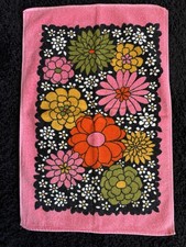 Vintage 1969/ 1970’s Fieldcrest “Bright Nights” Hand Towel Velour 100% Cotton picture