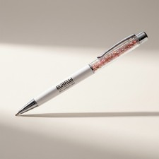 Effy Jewelry Rare Crystal Ballpoint Pen White Acrylic Metal Luxury Gift Desk Pen picture