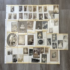 Lot of 52 Antique Photos Victorian Men Women Girls Couples Portraits 1800s 1900s picture
