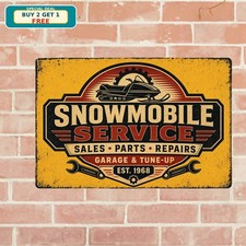 Ski Doo Snowmobiles Service Repair Workshop Gas Station Retro Metal Tin Sign picture