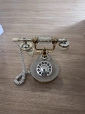 Vintage Crystal Cut Landline Phone Victorian Style TT Systems Gold Tone picture