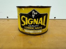 VINTAGE~ SIGNAL QUALITY LUBRICANTS~ ONE POUND BREASE CAN~ SUPER HARD TO FIND picture