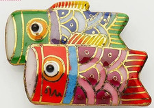 Japanese Cloisonne OBIDOME Sash Clip Carp Streamers Kimono Accessory with Case picture