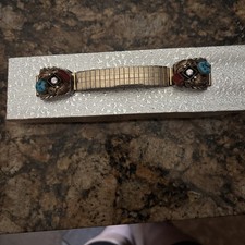 Vintage Southwestern Sterling Silver 12k Gold Tops Watch Tips 38.4g. Signed RP picture