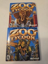 Zoo Tycoon & Dinosaur Digs Set PC Game 2001 Microsoft Blue Fang Games Jewel Case picture