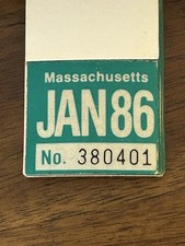 NOS 1986 Massachusetts License Plate Registration Sticker Pair  USA picture