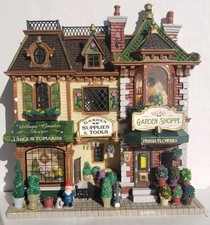 Lemax Essex Street Facade Village Garden Shoppe Retired 2016 Flower Shop Display picture