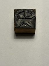Antique Black Star Coal Letterpress Printing Block Logo John Chamberlin Estate  picture