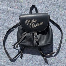 Early 2000s - 2010s Harley Davidson Black Leather Backpack  picture