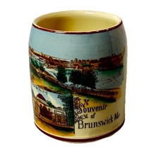 BRUNSWICK MAINE ME Antique Souvenir TRINKET PAINTED GERMANY STEIN CUP picture