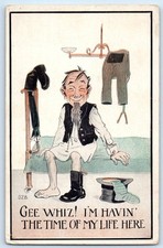 c1910's Old Man Gee Whiz I'm Havin The Time Of My Life Here Antique Postcard picture