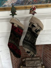 Two RARE Vintage  Woolrich Wool Christmas Stockings Made in USA picture