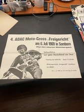 1969 Vintage Original Poster German Motor Cross Racing Rare ADAC picture
