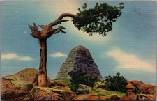 Ames Monument Sherman Hill WY Linen Postcard Union Pacific Railroad picture