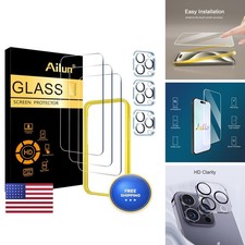 Ailun Screen Protector + Camera Lens Protector for iPhone 15 Pro, 3+3 Pack picture