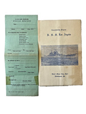 Rare USS LOS ANGELES COMMISSIONING PROGRAM 1945 + Invite & Special Req Form 7F picture