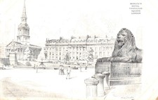 MORLEY'S HOTEL TRAFALGAR SQUARE LONDON ENGLAND ANTIQUE 1912  POSTCARD L3 picture