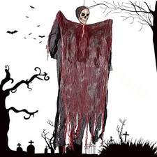Halloween Hanging Ghost Skull Decoration Grim Reaper Haunted House Party Prop picture
