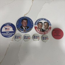 Ronald Reagan Political Pins Lot 8-  1980 1984 1985 And Post President Buttons picture