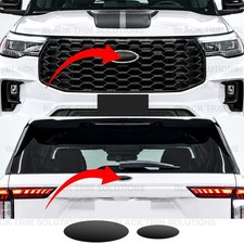 Matte Black Oval DECALS Front & Rear VINYL Overlay Emblem For Explorer 2025-2026 picture