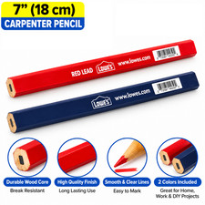 2 Pcs Lowes 7” inch Carpenter Pencils Bule, Red picture