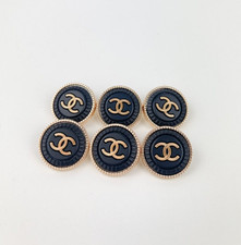 STAMPED lot of 6 Designer Black and Gold Button picture
