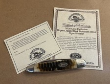 Case XX 2008 CCC Exclusive Rogers Jigged Dark Molasses Bone Cigar Whittler picture