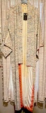 VTG True Japanese Kimono Robe Floral Scenic Print Inner Lining picture