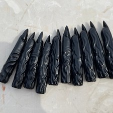 1pcs Natural Obsidian finger Quartz Carved healing aura Repair 3.8