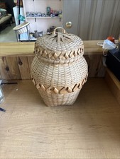 Handmade Large Black ash Basket Beautiful Quality & Detail, Signed 🔥🔥🔥 picture