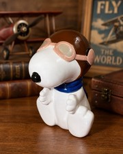 1990s Tropico Diffusion Snoopy Flying Ace Ceramic Coin Bank France Vintage picture