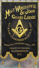 Custom Masonic Banner Embroidered Grand Lodge Design with Gold Fringe picture